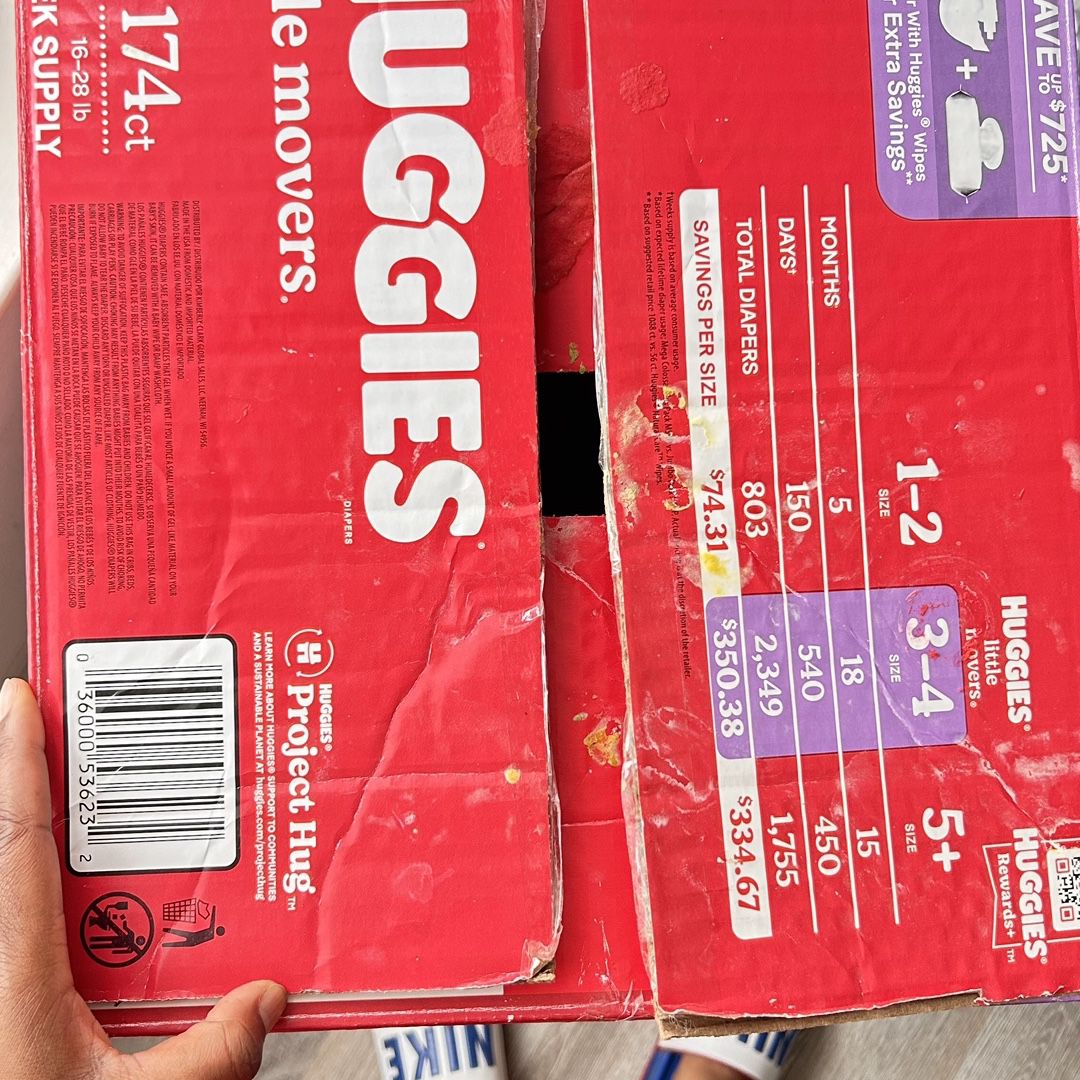 Huggies Little Movers diapers  size 3 …16-28lbs