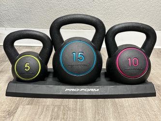 Pro Form Kettle Bell Set Of 3; 5,10,15 Lbs- New Never Used out of box