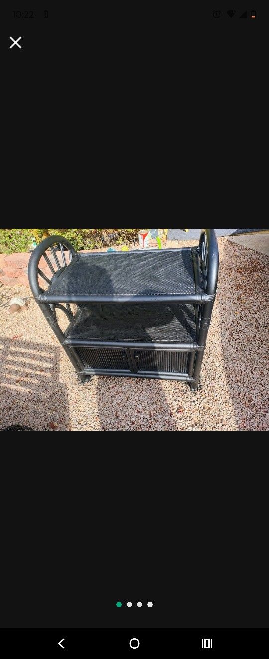 Bamboo Rolling Cart With Storage