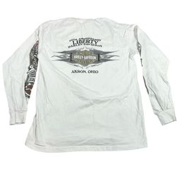 Harley-Davidson Work Hard Play Hard Akron Ohio Long-Sleeve T-Shirt Medium