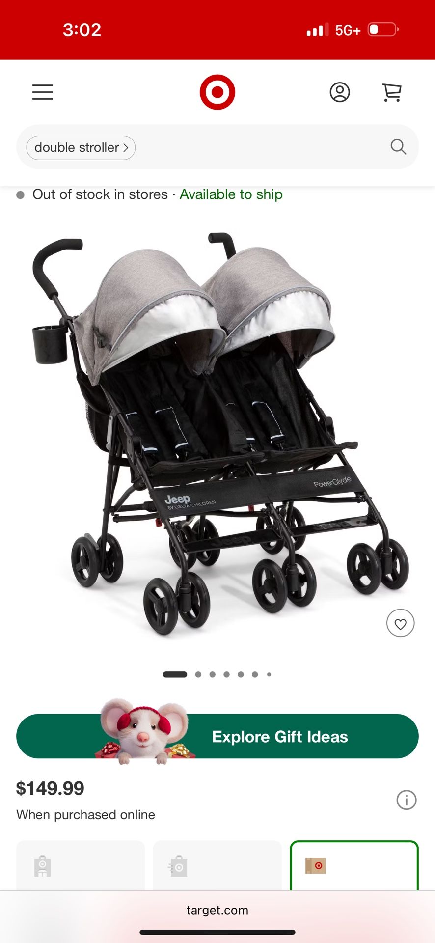 Jeep Double Stroller