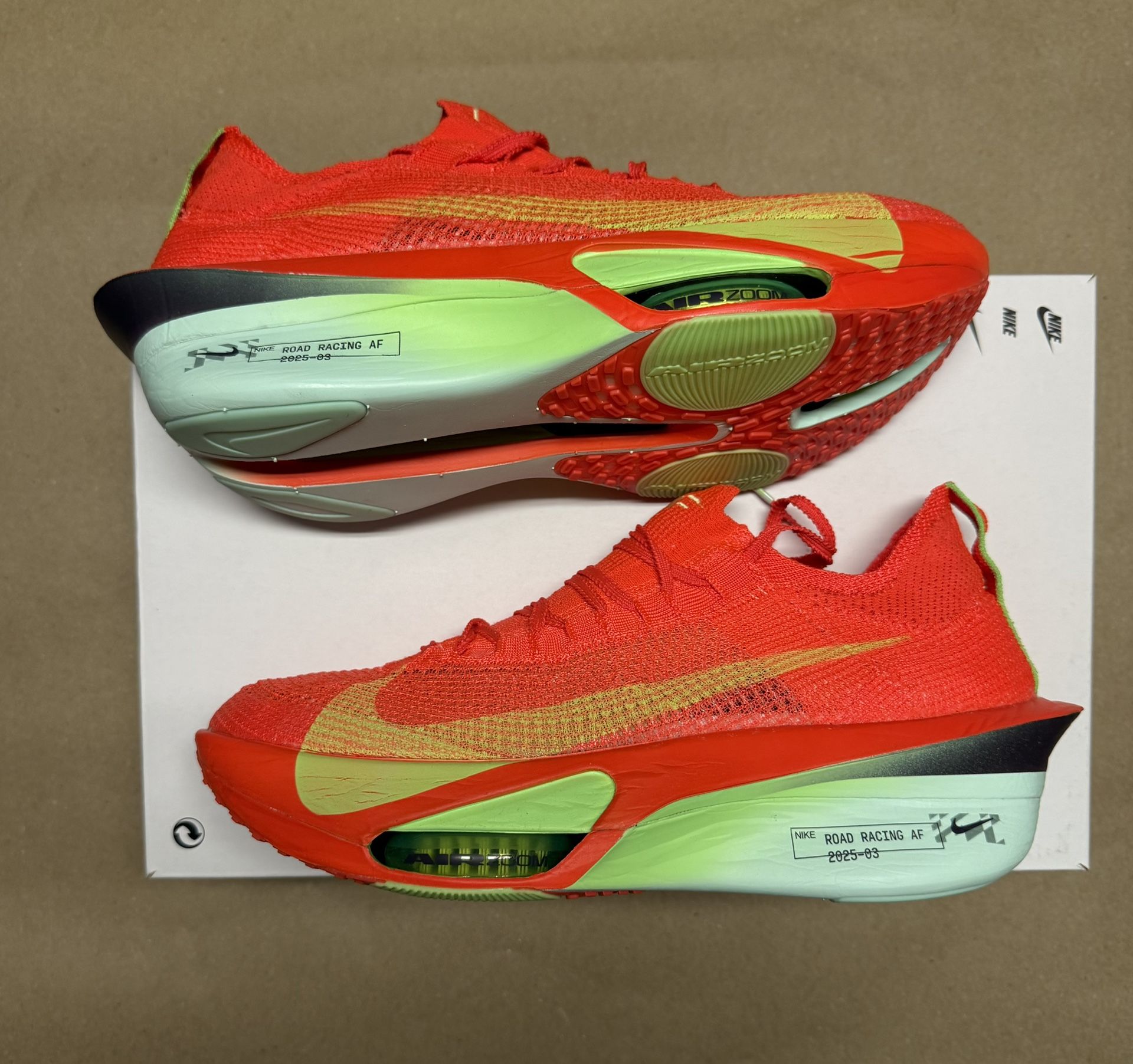 Nike Air Alphafly Next 3% Bright Crimson Lime Blast Mens sz 9 11 11.5 running shoes NEW!