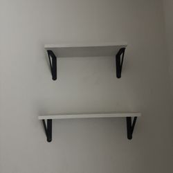 white shelves 