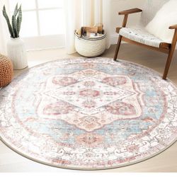  Rug Low Pile Carpet No Shedding Area Rugs for Living Room Bedroom Dining Room Kitchen Indoor-Pink/Blue/Red/Orange
