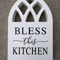 Rustic Decor Bless This Kitchen Arch Sign