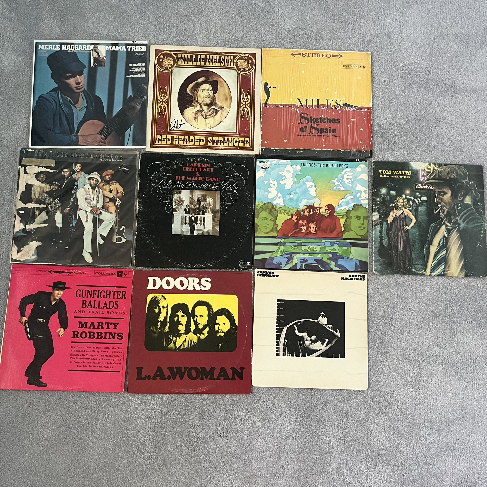 Warped Vinyl Record Bundle Lot The Doors Beach Boys Captain Beefheart Miles Davis Tom Waits READ