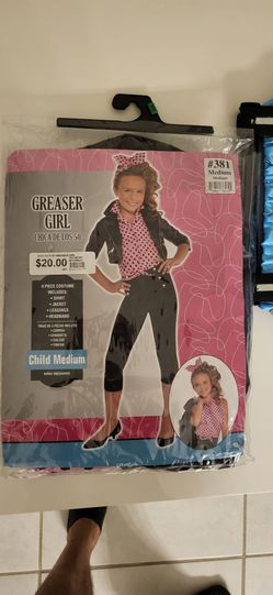Greaser Girl Child Medium Halloween Costume