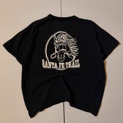 Vintage Santa Fe Trail black shirt with horse graphic, XXL