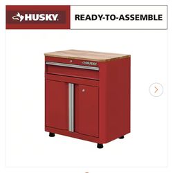 BRAND NEW IN BOX Husky Ready-to-Assemble 28 in. W x 32.8 in. H x 18.3 in. D 24-Gauge 1-Shelf Steel Freestanding Cabinet in Red