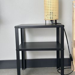 IKEA Black Nightstand (KNARREVIK) & IKEA Table Lamp (SAXHYTTAN)