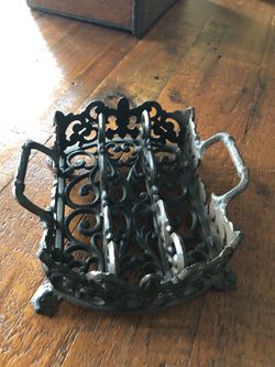 Vintage Wrought iron silverware holder
