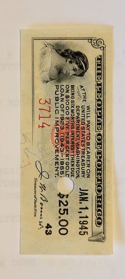 1943 Public Improvement Bond Note