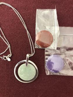 Color stone pendent sterling silver