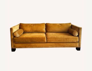 Saffron/Gold Velvet Luxury Sofa - 3 Seat