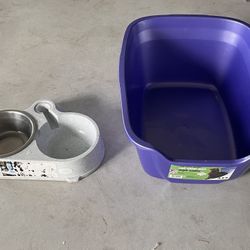 Pet Bowls and High top Litter Box