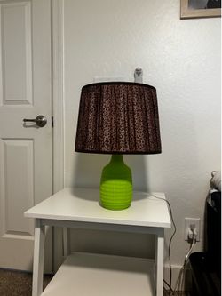 Funky green and cheetah lamp