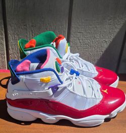 Jordan 6 rings.  Cherry. Size 11.  Black en white  9