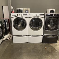 WHIRLPOOL XL CAPACITY WASHER DRYER ELECTRIC SET 