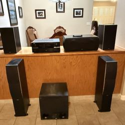 Surround Sound Speaker System - 6 speakers plus amplifier 