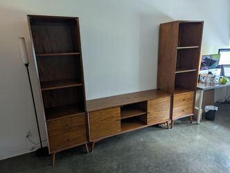 Alton Cherry ll 3-piece Mid Century Modern Entertainment Center