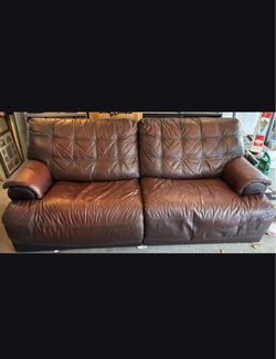 Leather recliner sofa couch