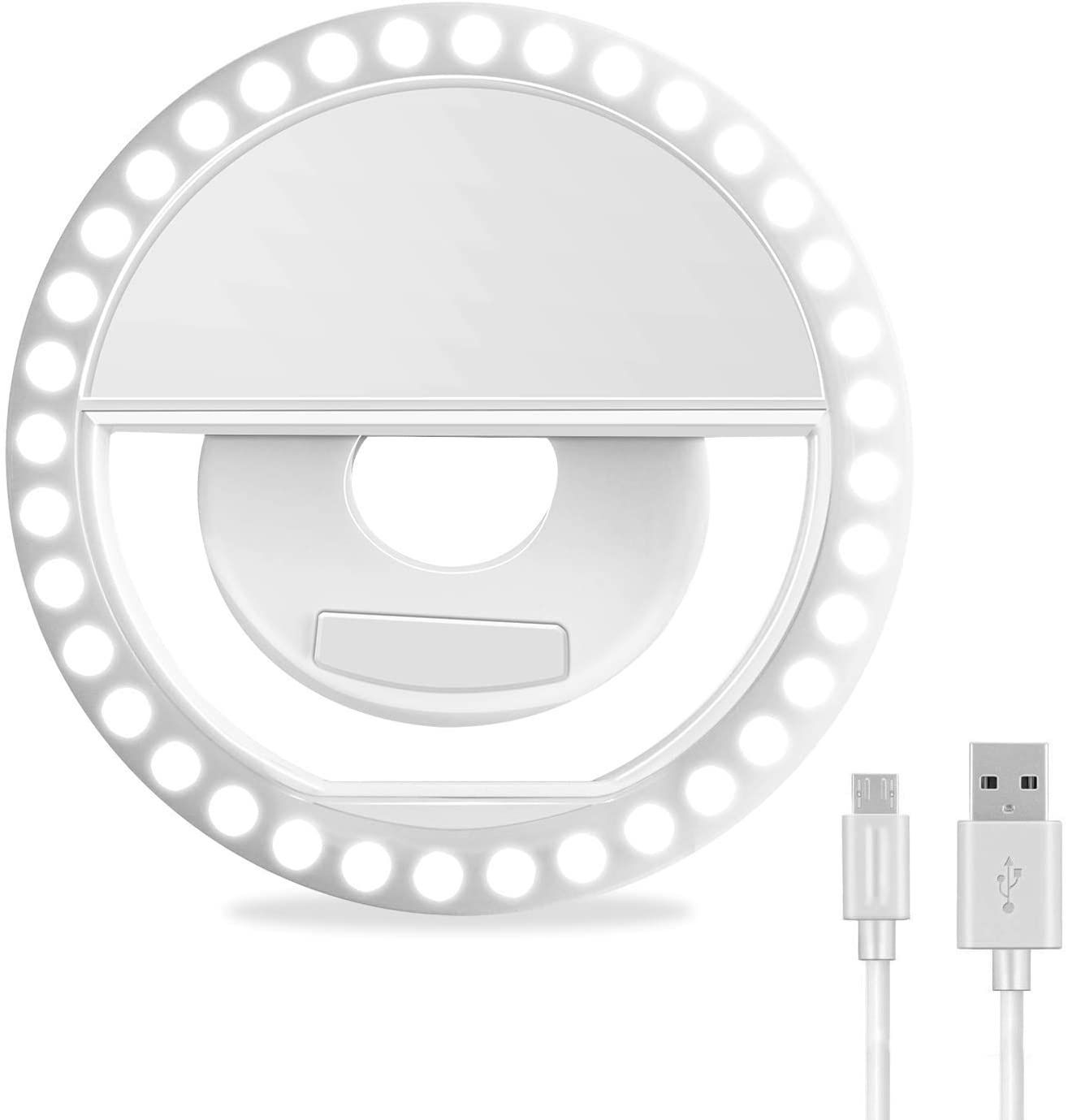 Selfie Ring Light, XINBAOHONG Rechargeable Portable Clip-on Selfie Fill Light