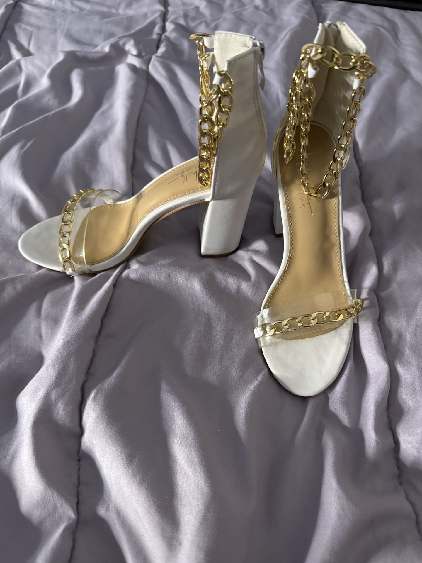 White & Gold Heels