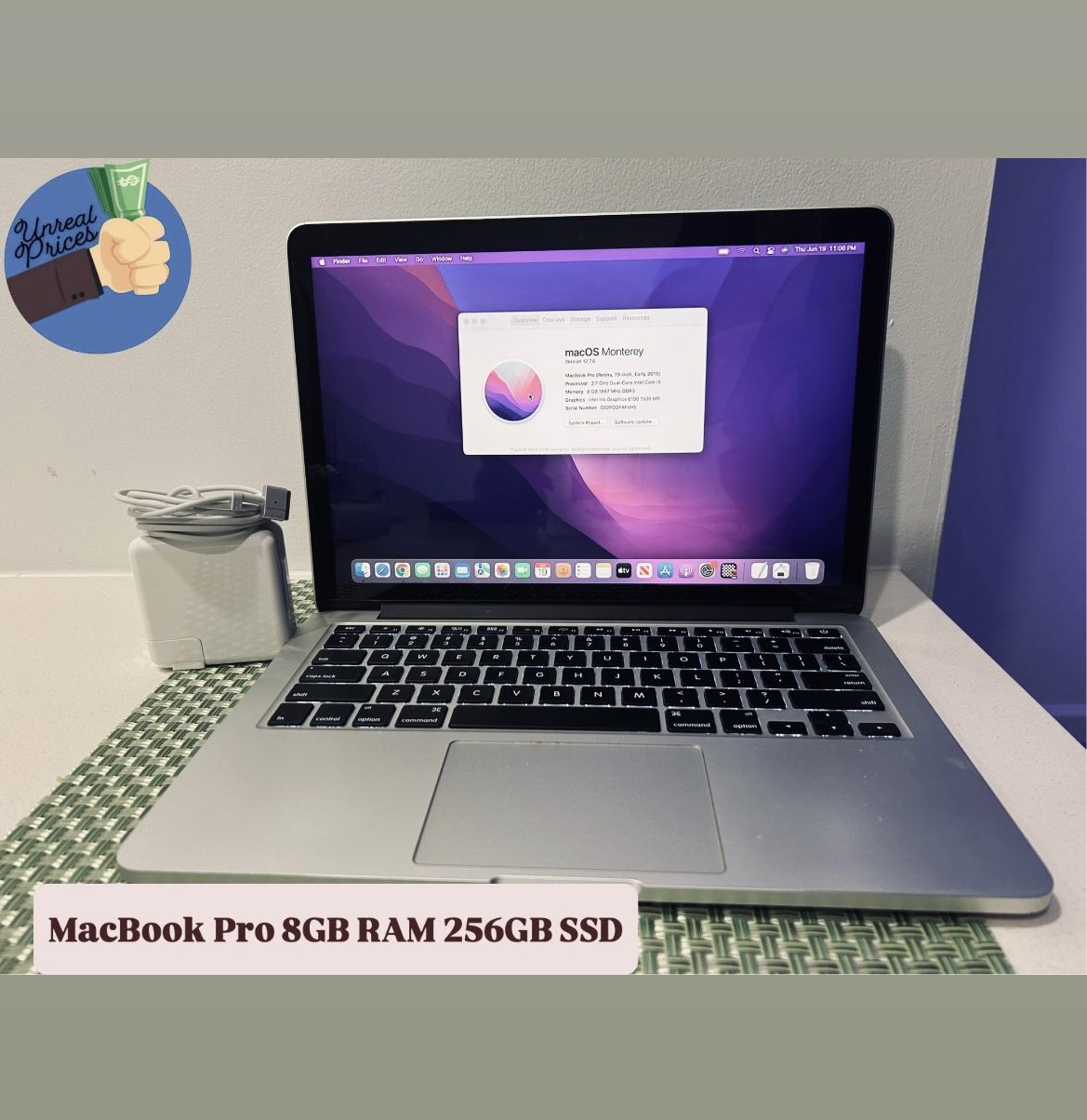 MacBook Pro 8GB RAM 256GB SSD Laptop💻