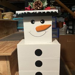 Handmade Wooden Snowman From Repurposed Pallet Wood