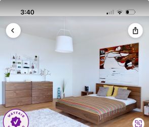 King Platform Bed Walnut