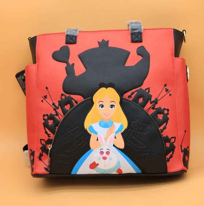 Loungefly Disney Alice in Wonderland Villains Convertible Crossbody Bag - New!