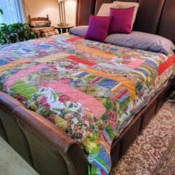 Leather Sleigh Bed