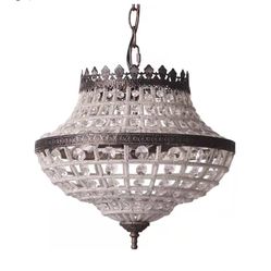 Two Rustic Crystal Chandeliers