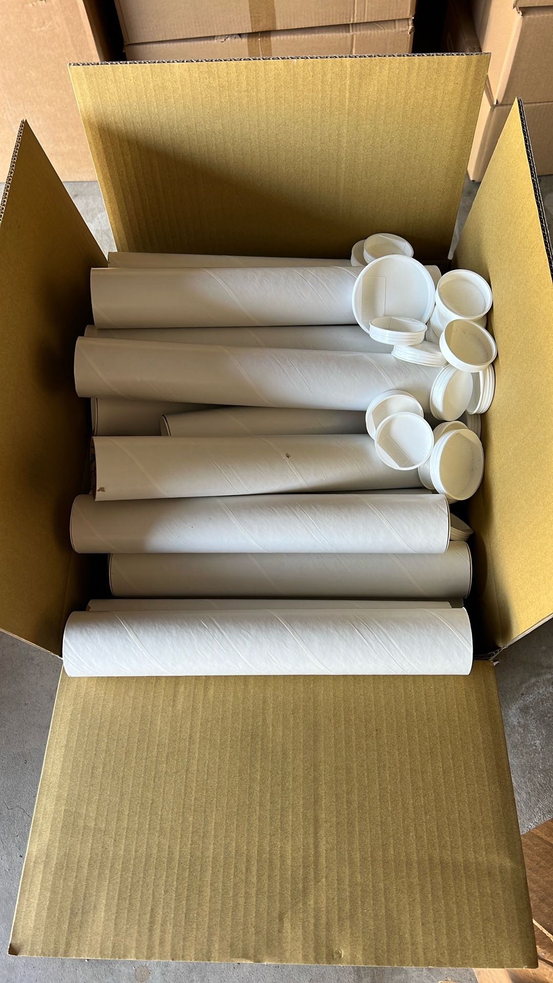 Kraft Mailing Tubes with End Caps - 2x 13",
