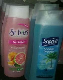 St Ives and Suave body wash