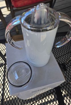 New White Stainless Steel Toddler Sippy Cups with Dual Lids - 12 oz Blanks (Set or Individual)