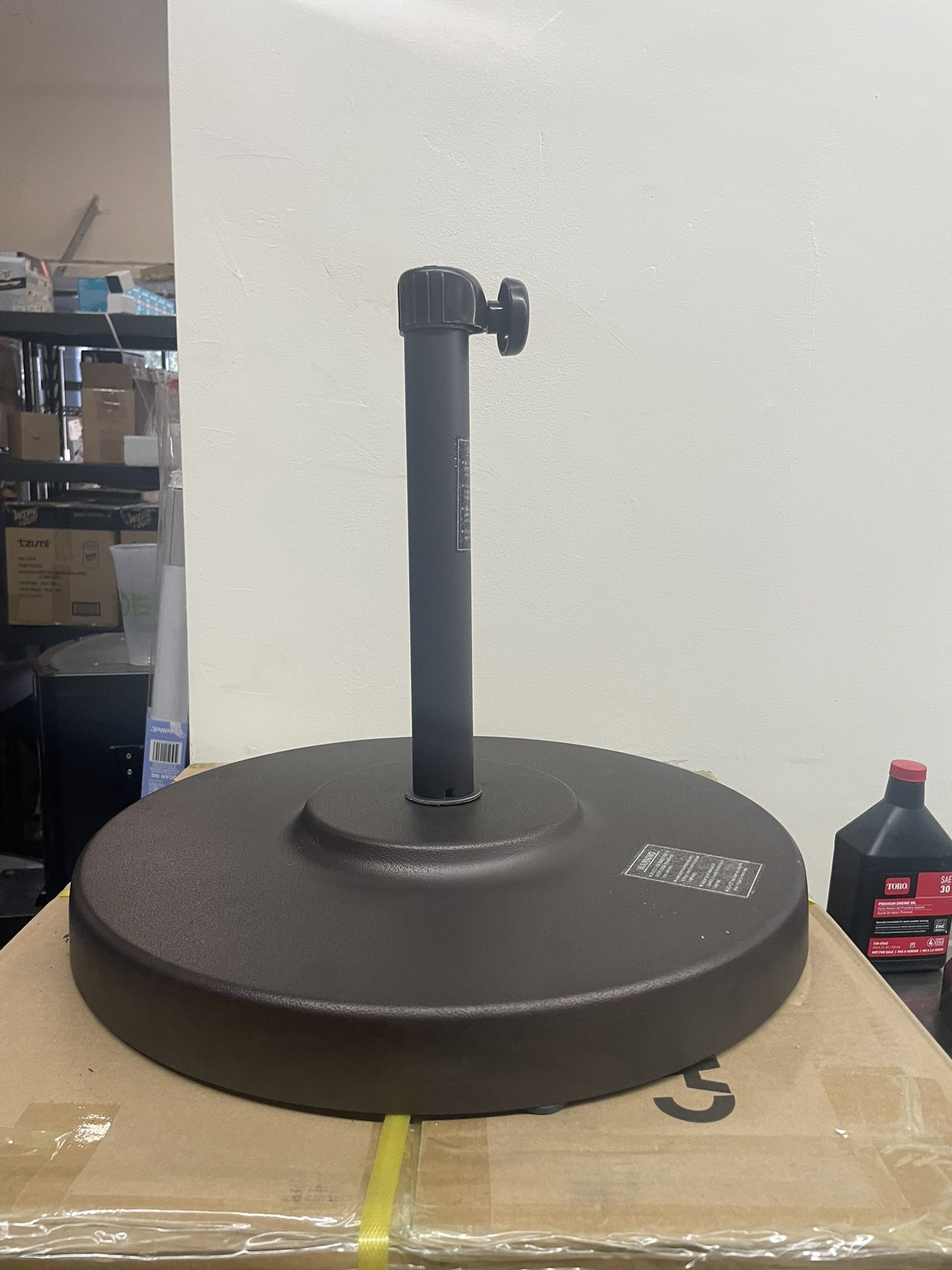 California Umbrella 50 lbs. Steel Round Patio Umbrella Base in Bronze