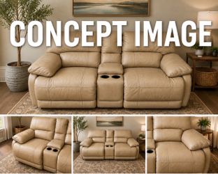 🔥 FLASH SALE — Leather Reclining Loveseat w/ Console & Cup Holders $130 (OBO — make me an offer)