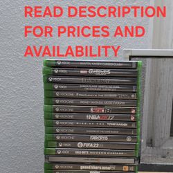 XBOX ONE GAMES, FIRM PRICE, GOOD CONDITION, READ DESCRIPTION FOR PRICES AND AVAILABILITY