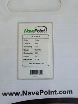 500ft CAT6 Ethernet Cable – NavePoint – White