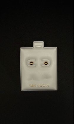 14k GOLD 4mm ball studs