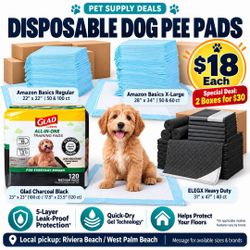Brand New Dog Pee Pads (Amazon Basics 100-Pack, XL & Glad Charcoal)