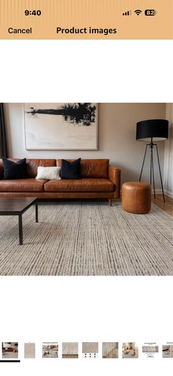 Rugshop Textured High-Low Indoor Area Rug, Neutral Stripe Design, Jute Backing, Living Room Bedroom Kitchen Rug, Easy-Care Spot Clean, 5' x 7' Beige/G