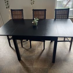 Dinner Table with Leaf + Chairs