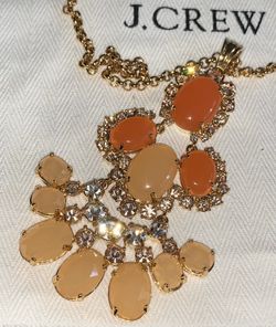 J Crew Long Crystal Statement Necklace NWOT