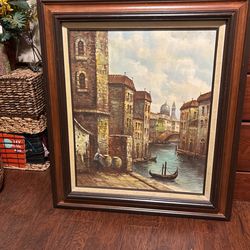 Vintage Painting Of Venice By Thompson