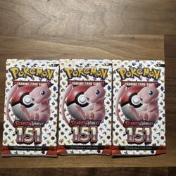 3 Packs Single 151 Pokemon 
