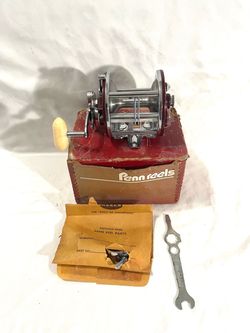 New old stock with original box, tool, pole clamp Penn-Peer (LevelWind-209) medium- heavy action, ocean fishing reel. This is valued at $150.