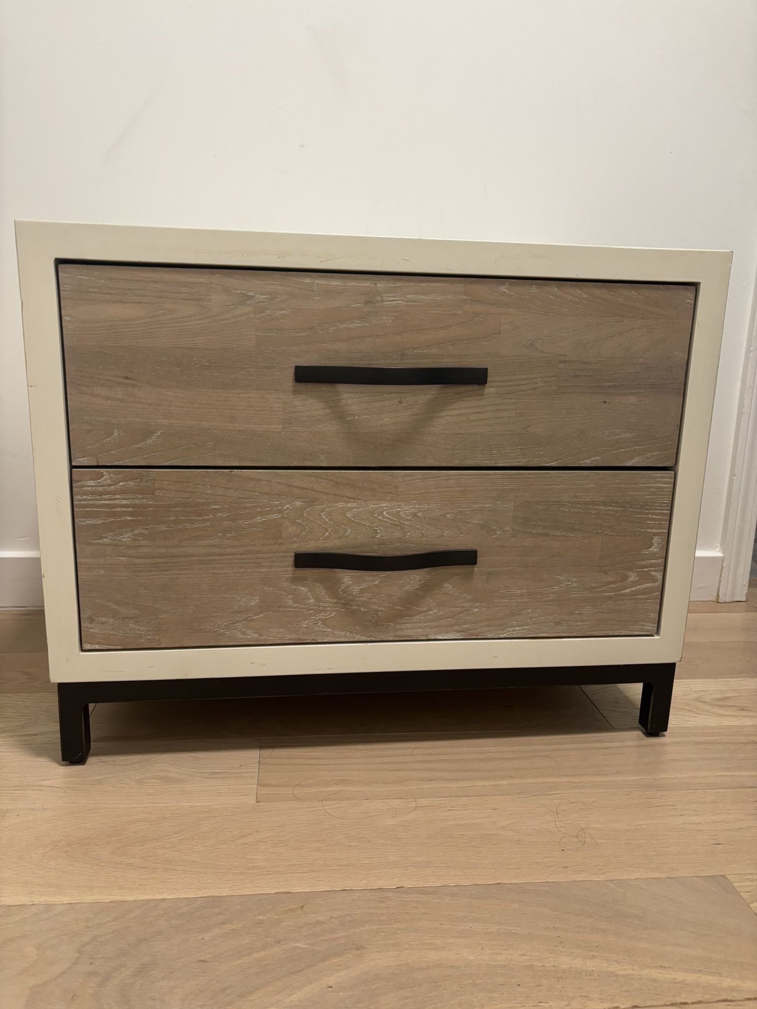 Modern Wood & Metal Bedroom Furniture Set β Dresser, Tall Chest & Nightstand - Full Set