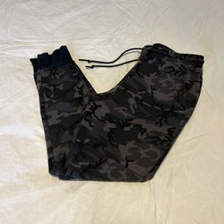 Nike Men’s s camo camouflage black gray sweatpants active jogger pockets string